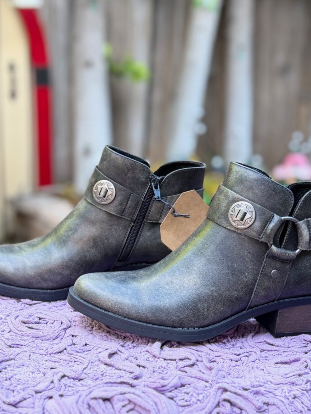 🖤✨ FRYE & CO Helia Black Ankle Boots Size 8.5M NWT Box Western Moto Booties ✨🖤 - Picture 7 of 11